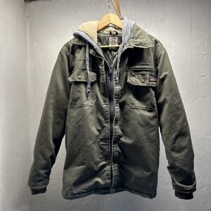 Dickies Genuine Men's Green Front Pocket Cotton Blend Zip Hoodie Size M Coat